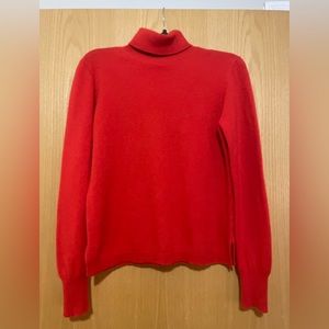 J Crew red cashmere turtleneck size medium